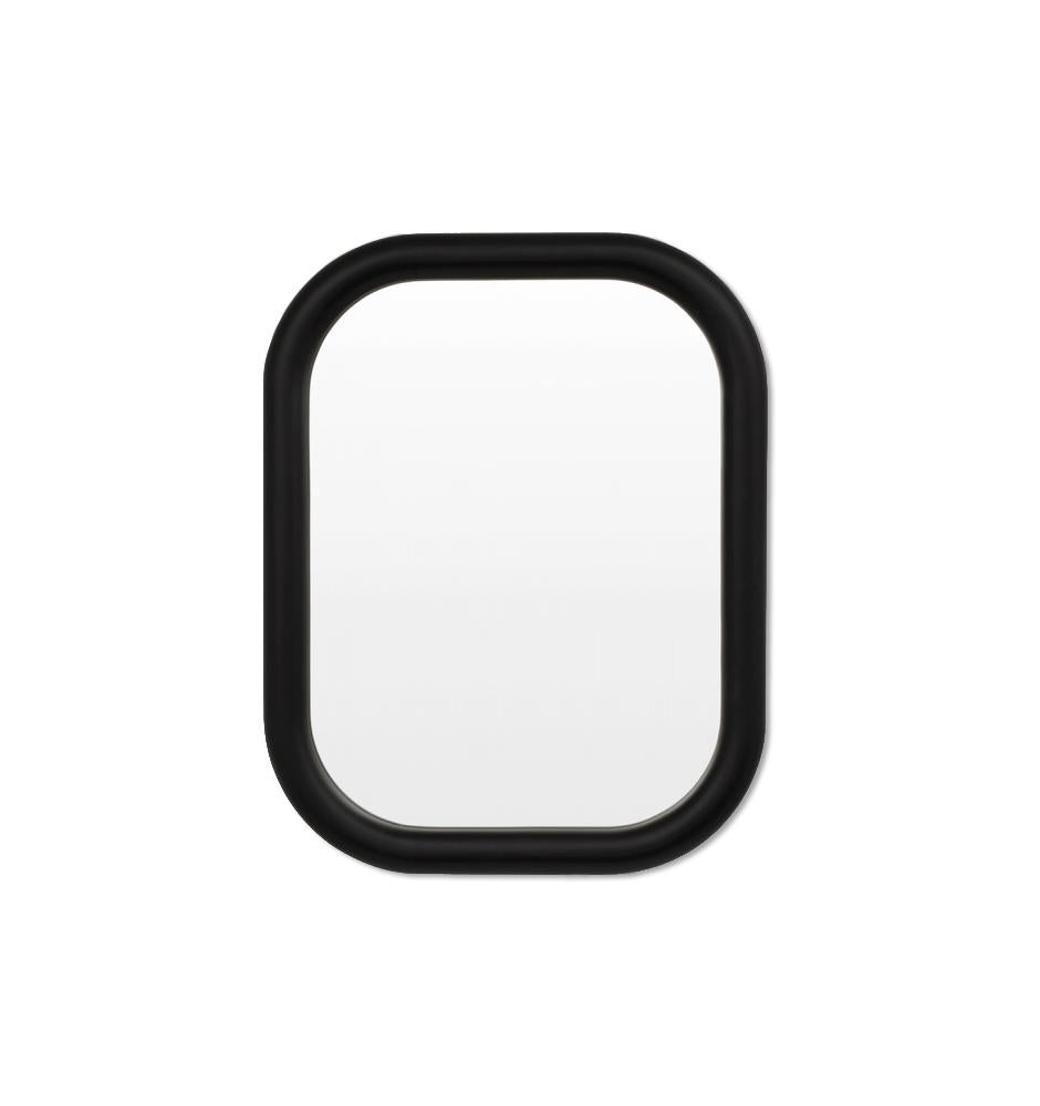 Johnson 70cm Curved Edge Rectangular Mirror - Black - Mirror