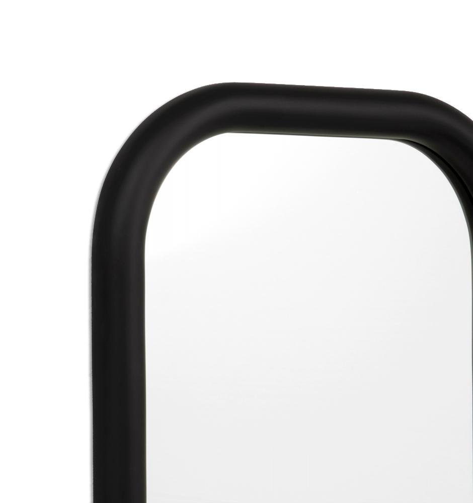 Johnson 70cm Curved Edge Rectangular Mirror - Black - Mirror