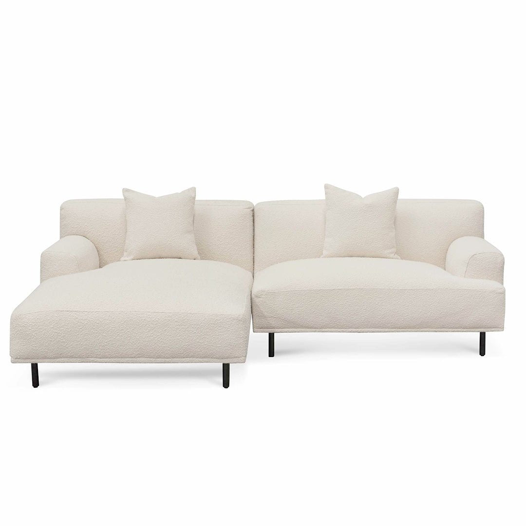 Julia Left Chaise Sofa - Ivory White Boucle - Sofas