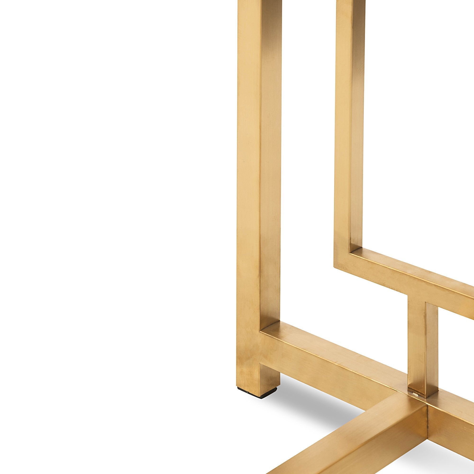 Kaito Glass Console Table - Brushed Gold Base - Console