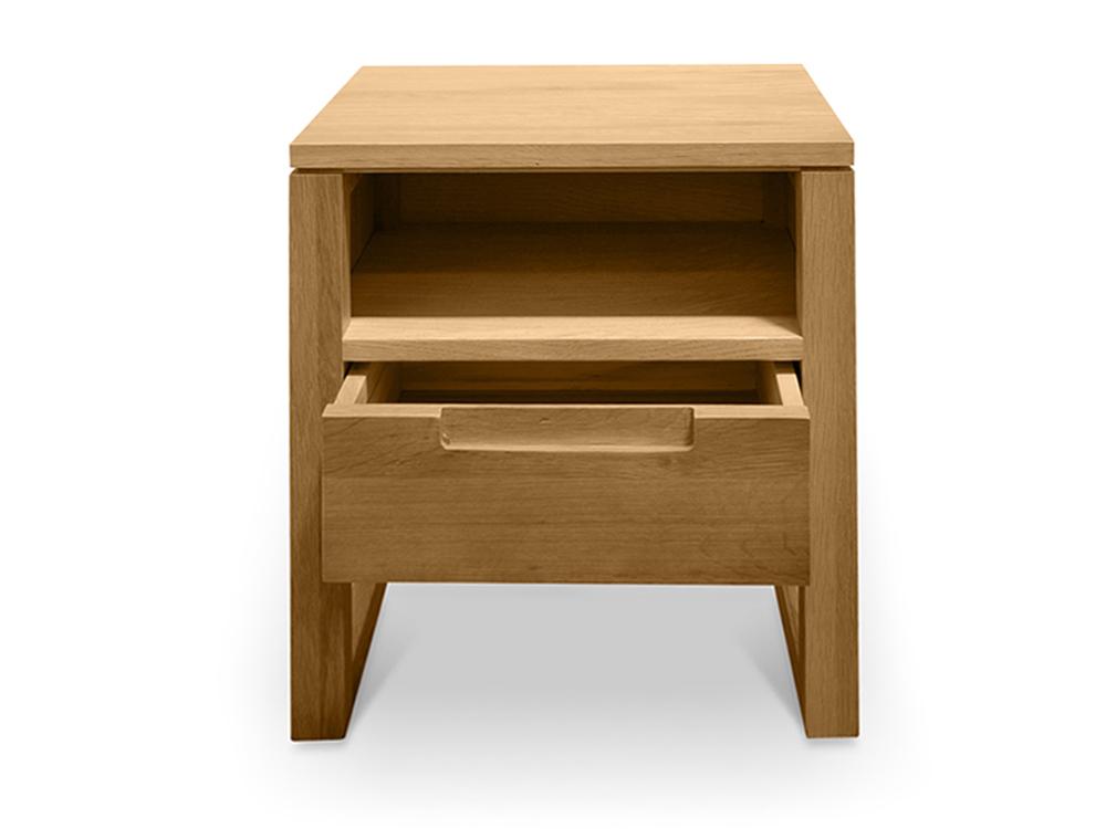 Karter Wooden Bedside Table w/ Drawer - Natural Oak - Bedside Tables
