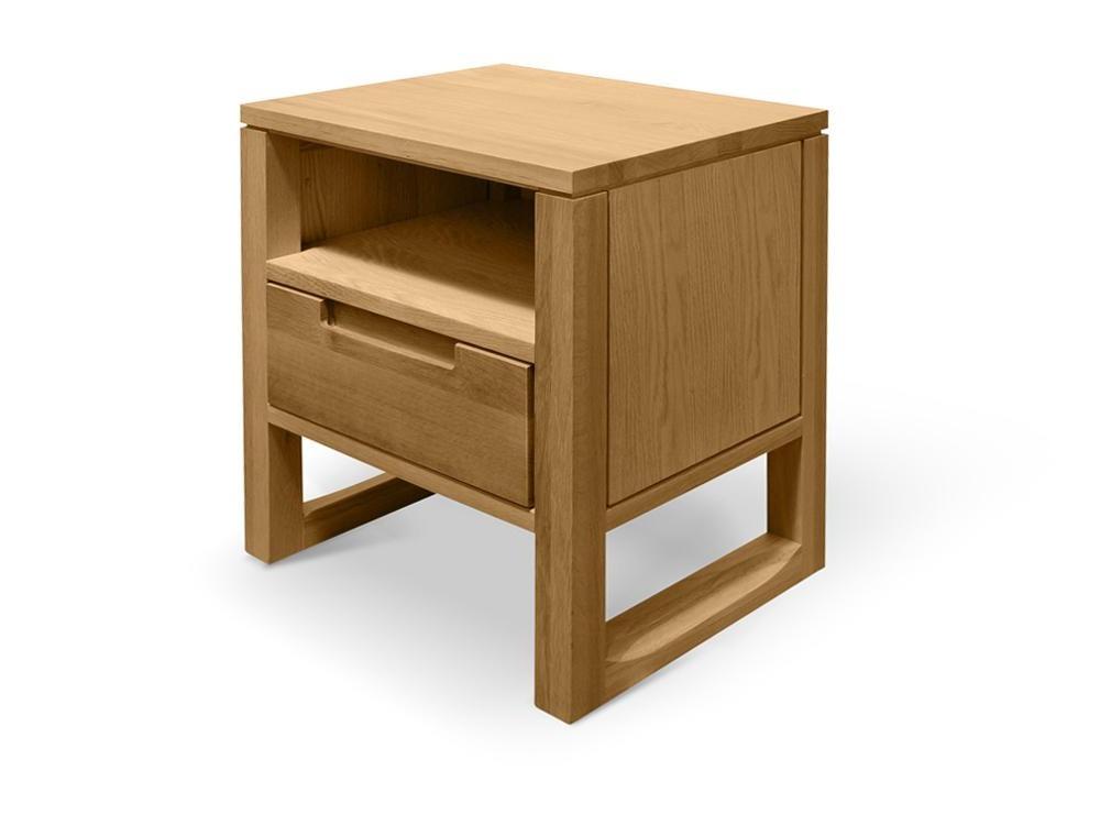 Karter Wooden Bedside Table w/ Drawer - Natural Oak - Bedside Tables