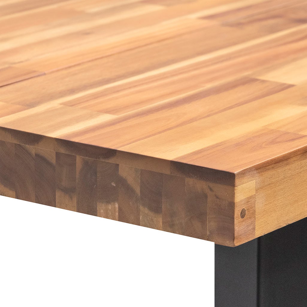 Kayla 2.1m Outdoor Dining Table - Natural with Black Leg - Dining Tables