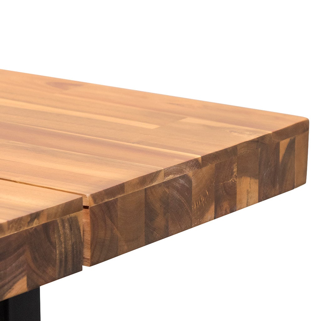 Kayla 2.1m Outdoor Dining Table - Natural with Black Leg - Dining Tables
