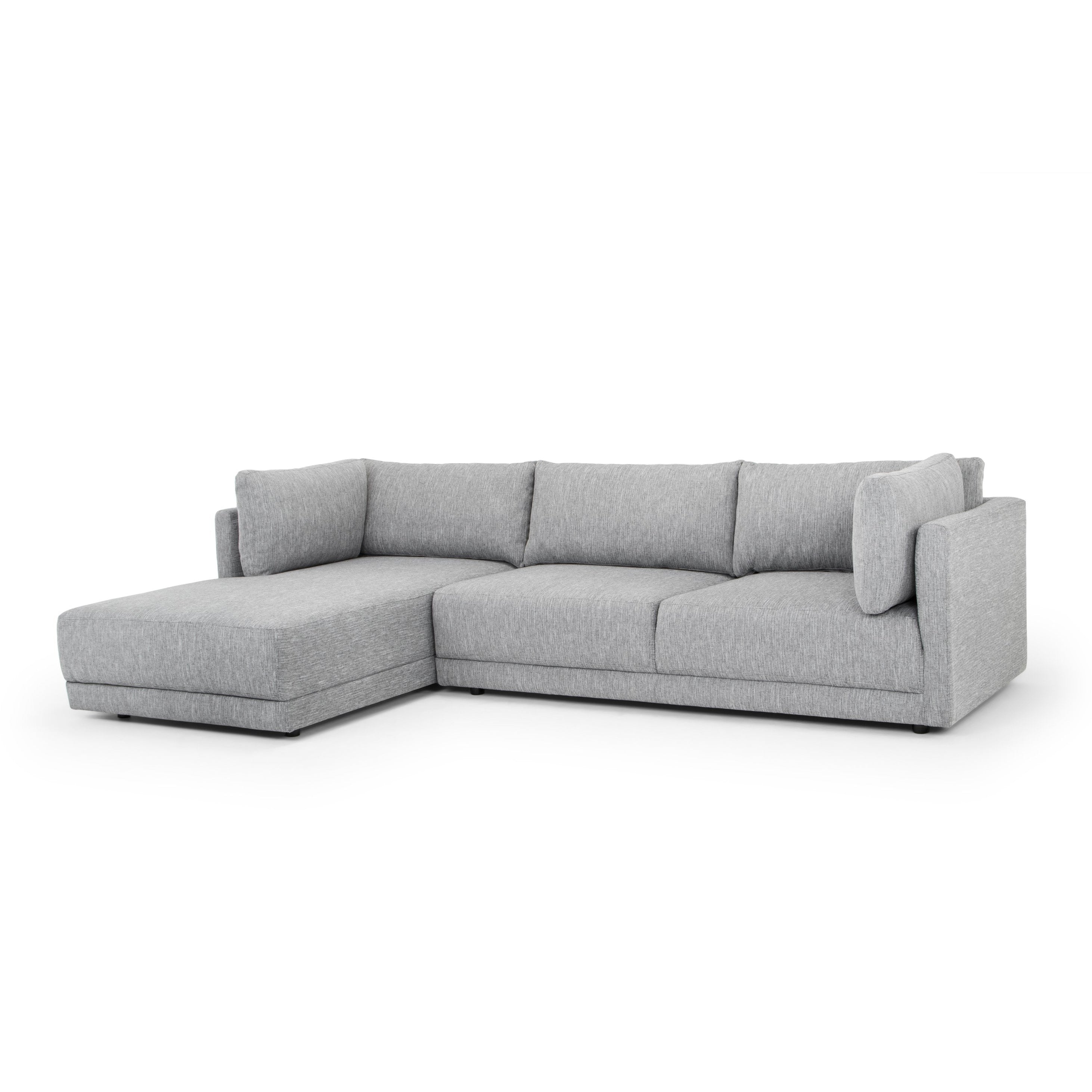 Kiera 3S Left Chaise Sofa - Graphite Grey - Sofas