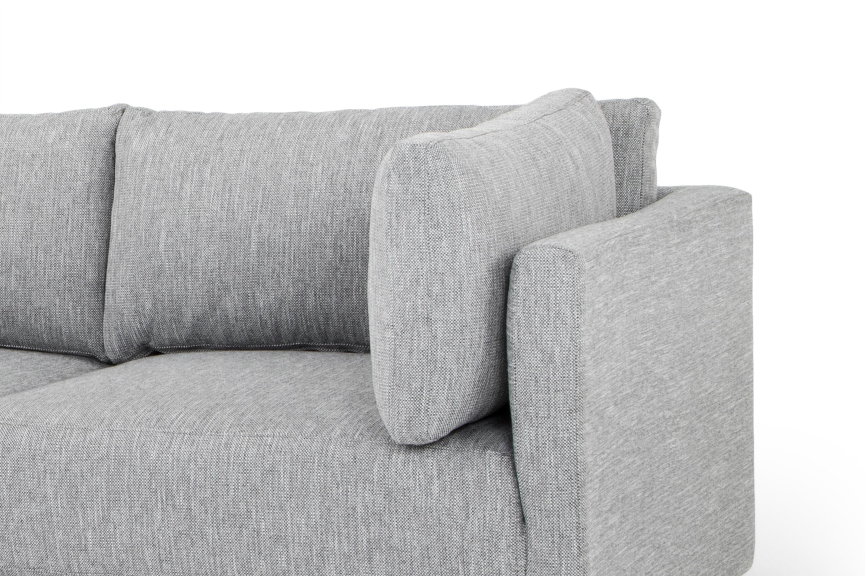 Kiera 3S Left Chaise Sofa - Graphite Grey - Sofas