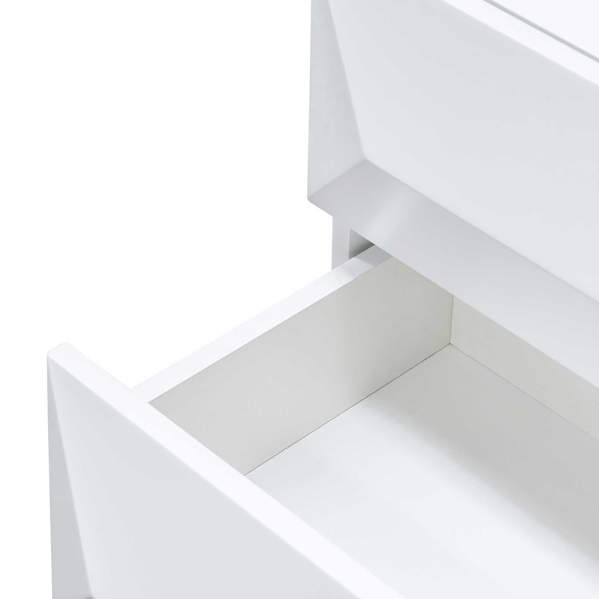 Kora Wooden Side Table - White with Gold Legs - Bedside Tables