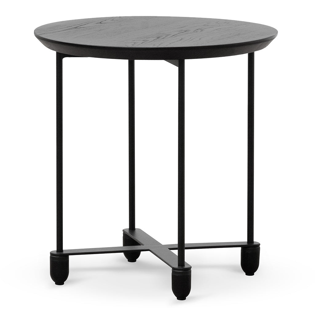 Kylian Wooden Top Side Table - Full Black - Bedside Tables