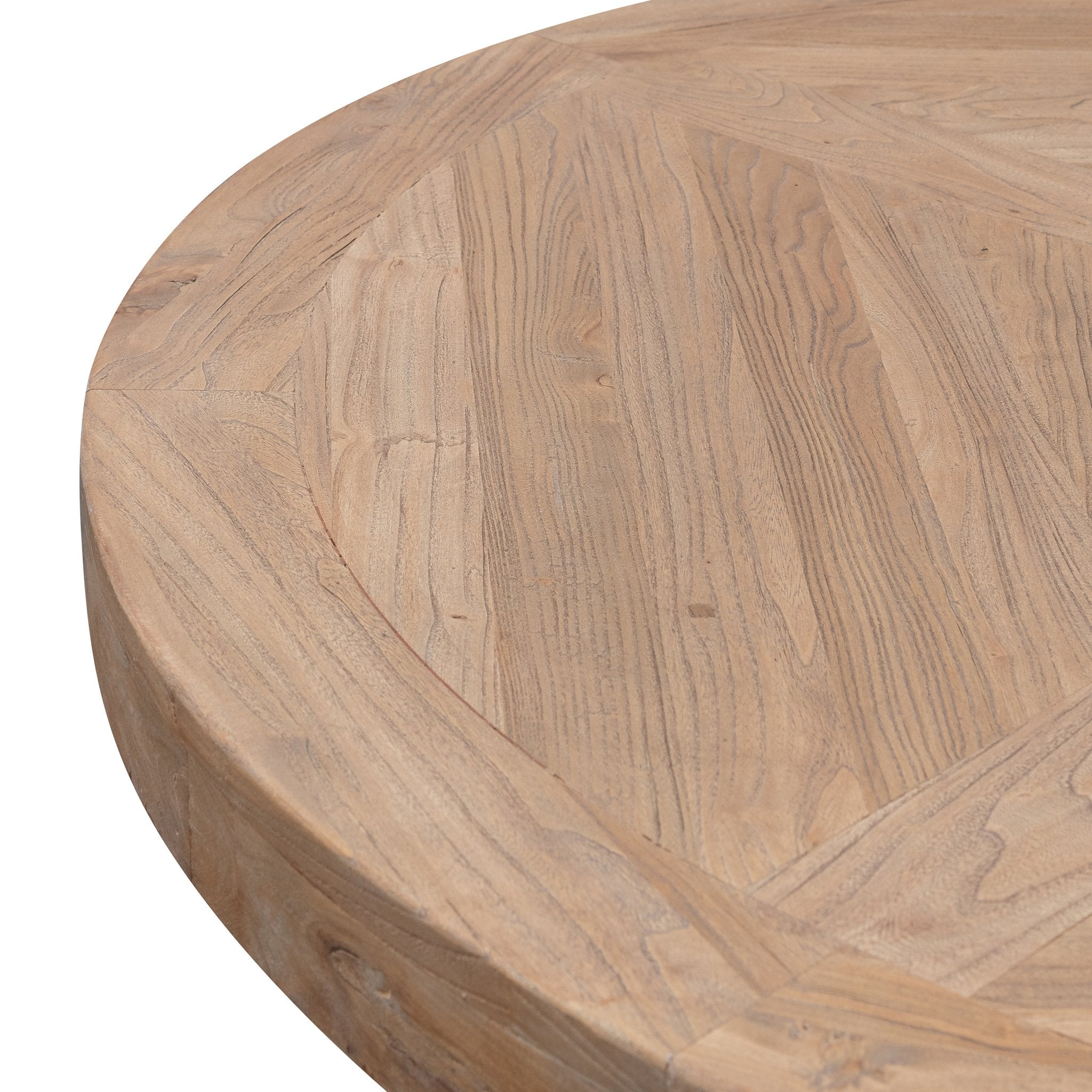Lara Reclaimed 1.4m Round Dining Table - Natural Top and Black Base - Dining Tables