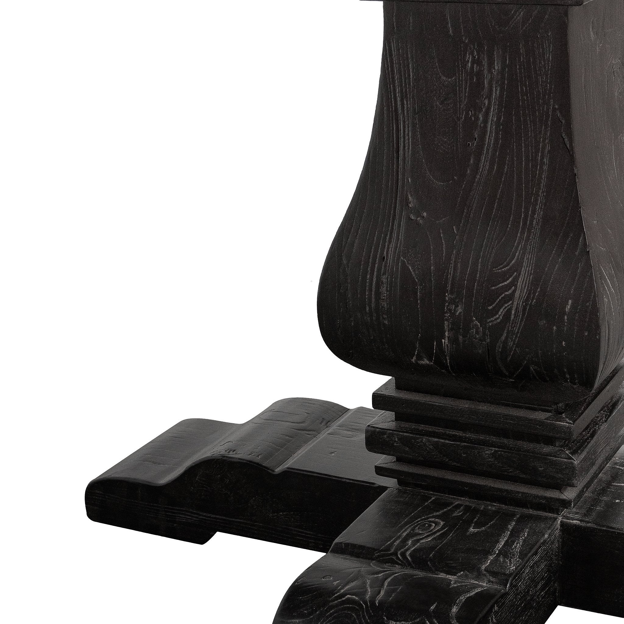 Lara Reclaimed 1.4m Round Dining Table - Natural Top and Black Base - Dining Tables