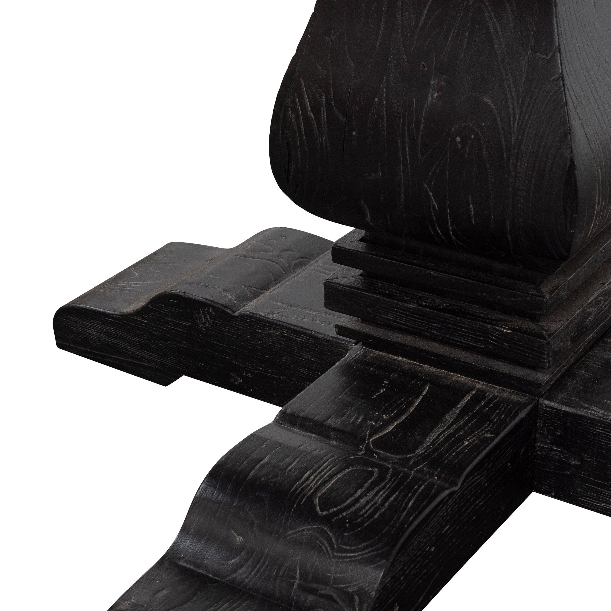 Lara Reclaimed 1.4m Round Dining Table - Natural Top and Black Base - Dining Tables