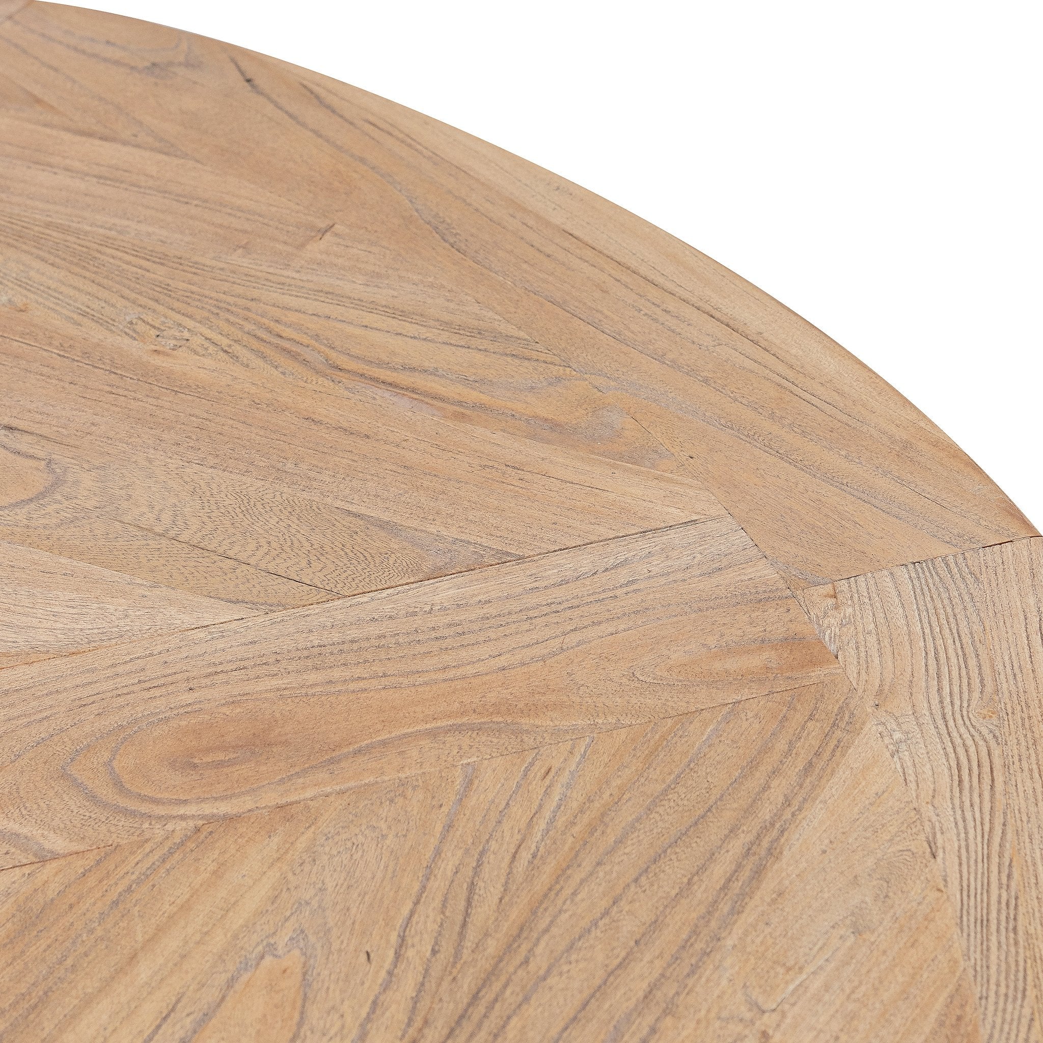 Lara Reclaimed 1.4m Round Dining Table - Natural Top and Black Base - Dining Tables