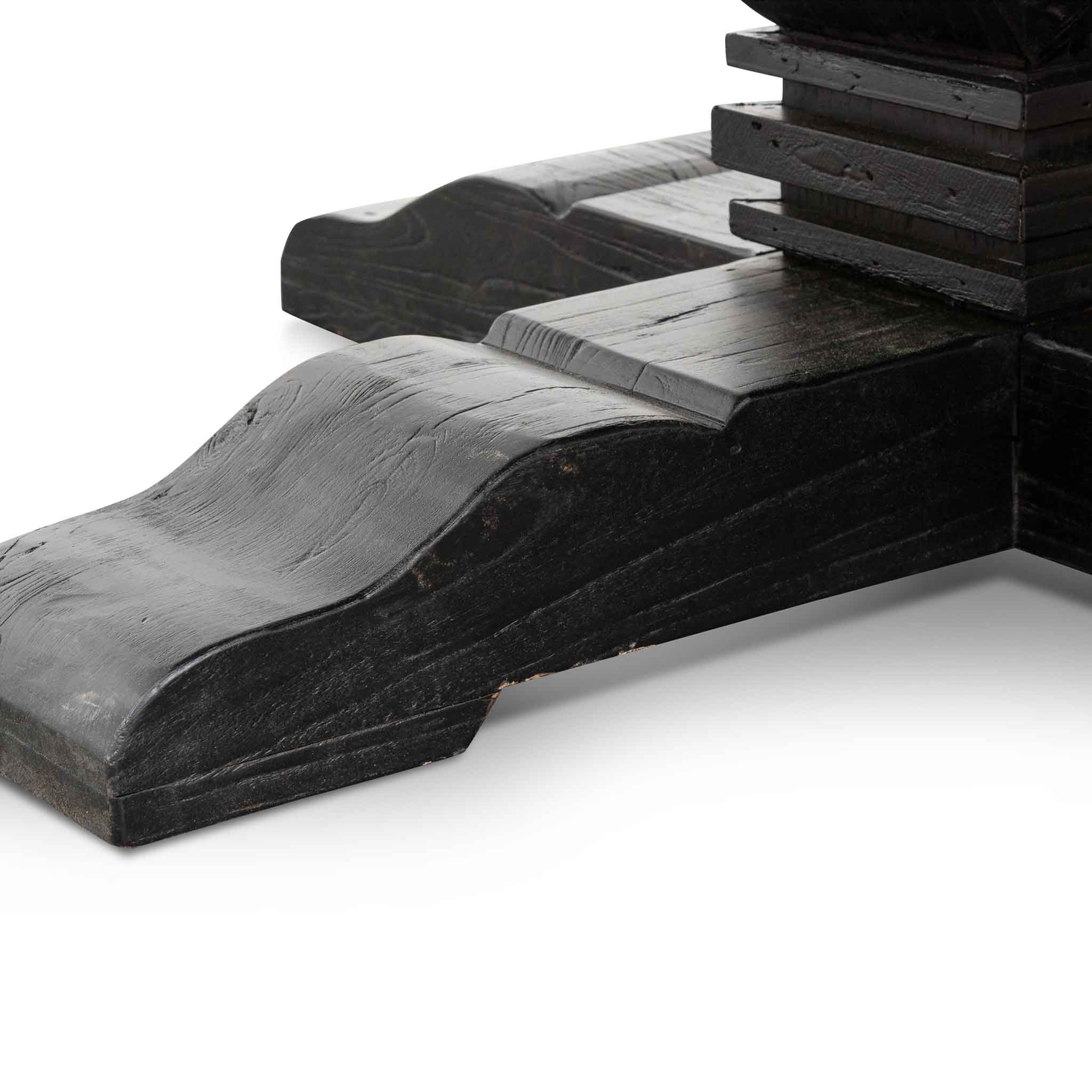 Lara Reclaimed 1.6m Round Dining Table - Natural Top and Black Base - Dining Tables