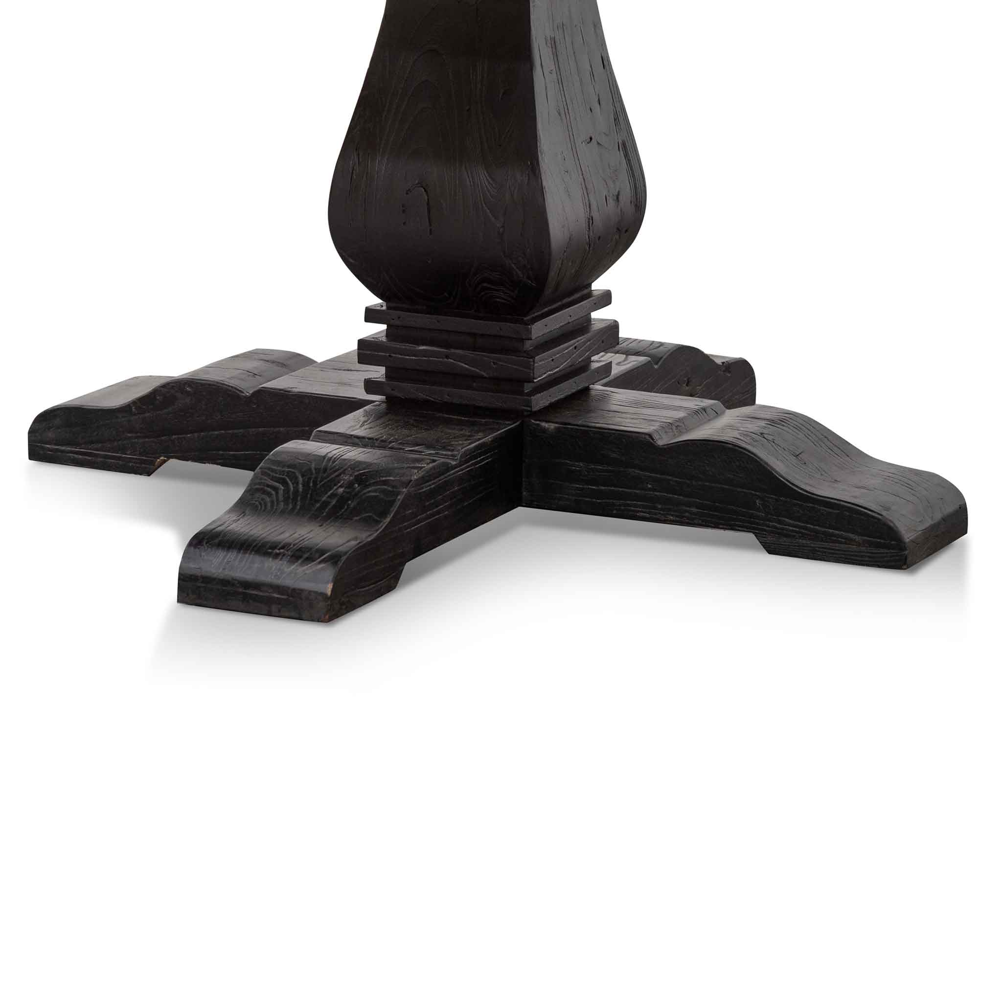 Lara Reclaimed 1.6m Round Dining Table - Natural Top and Black Base - Dining Tables