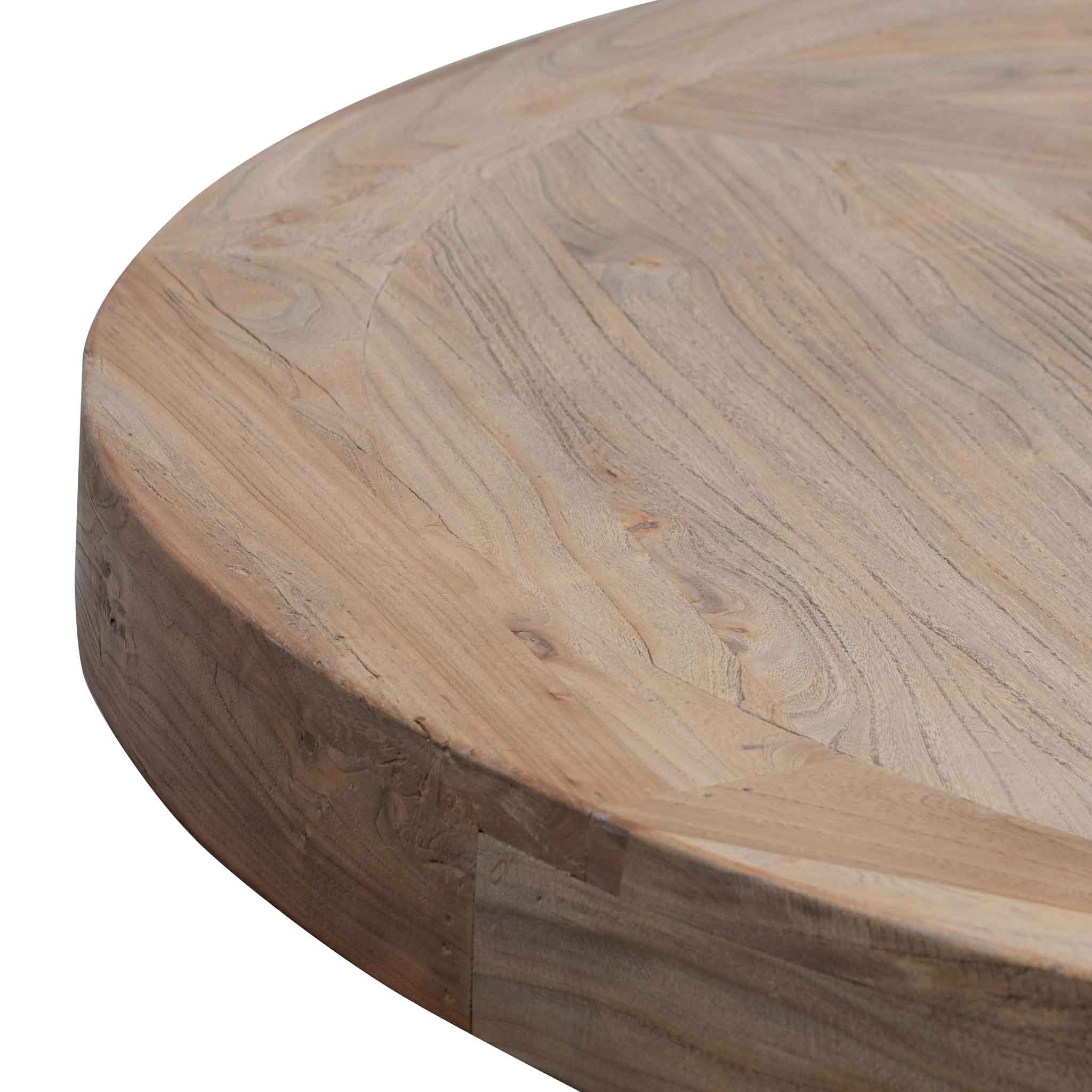 Lara Reclaimed 1.6m Round Dining Table - Natural Top and Natural Base - Dining Tables