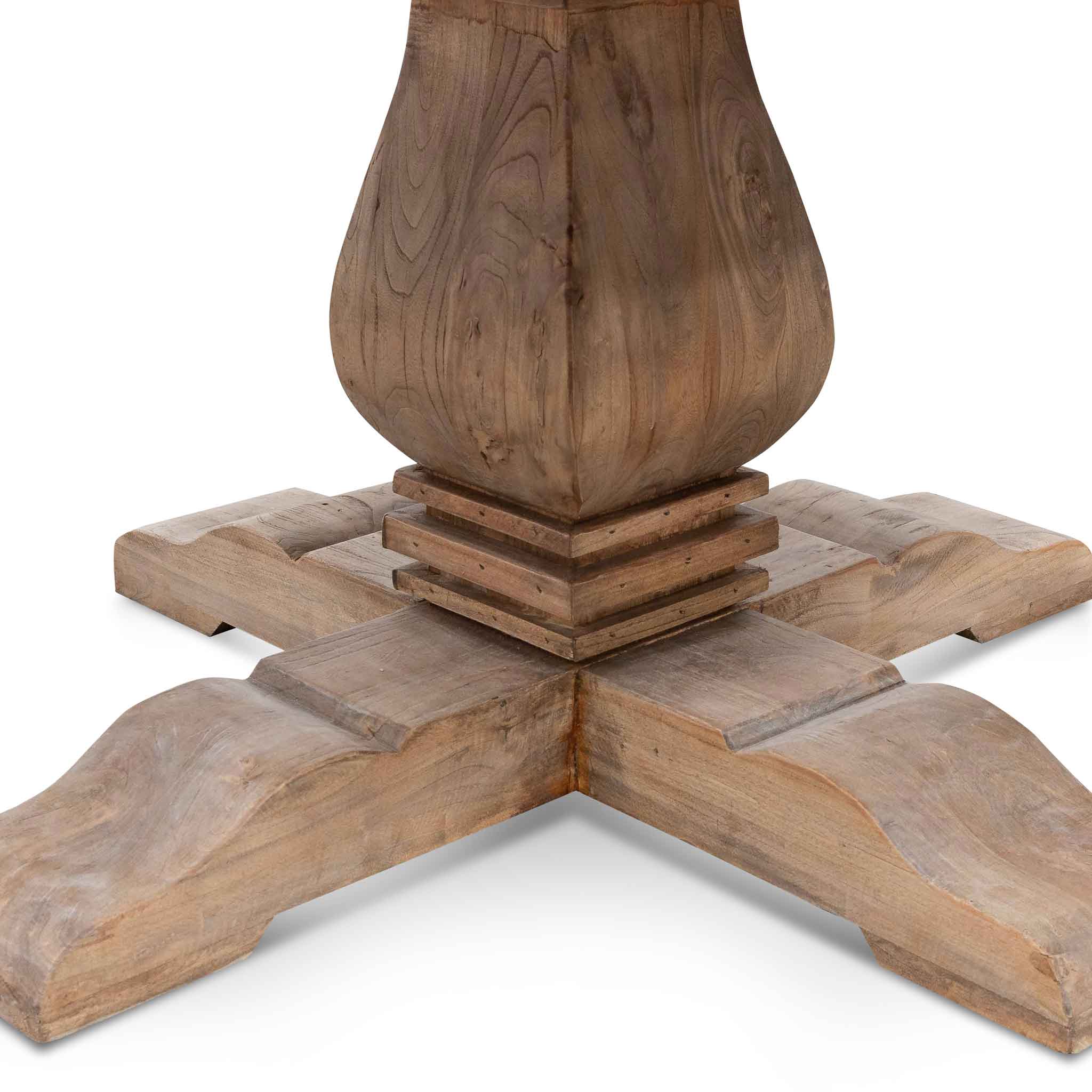 Lara Reclaimed 1.6m Round Dining Table - Natural Top and Natural Base - Dining Tables