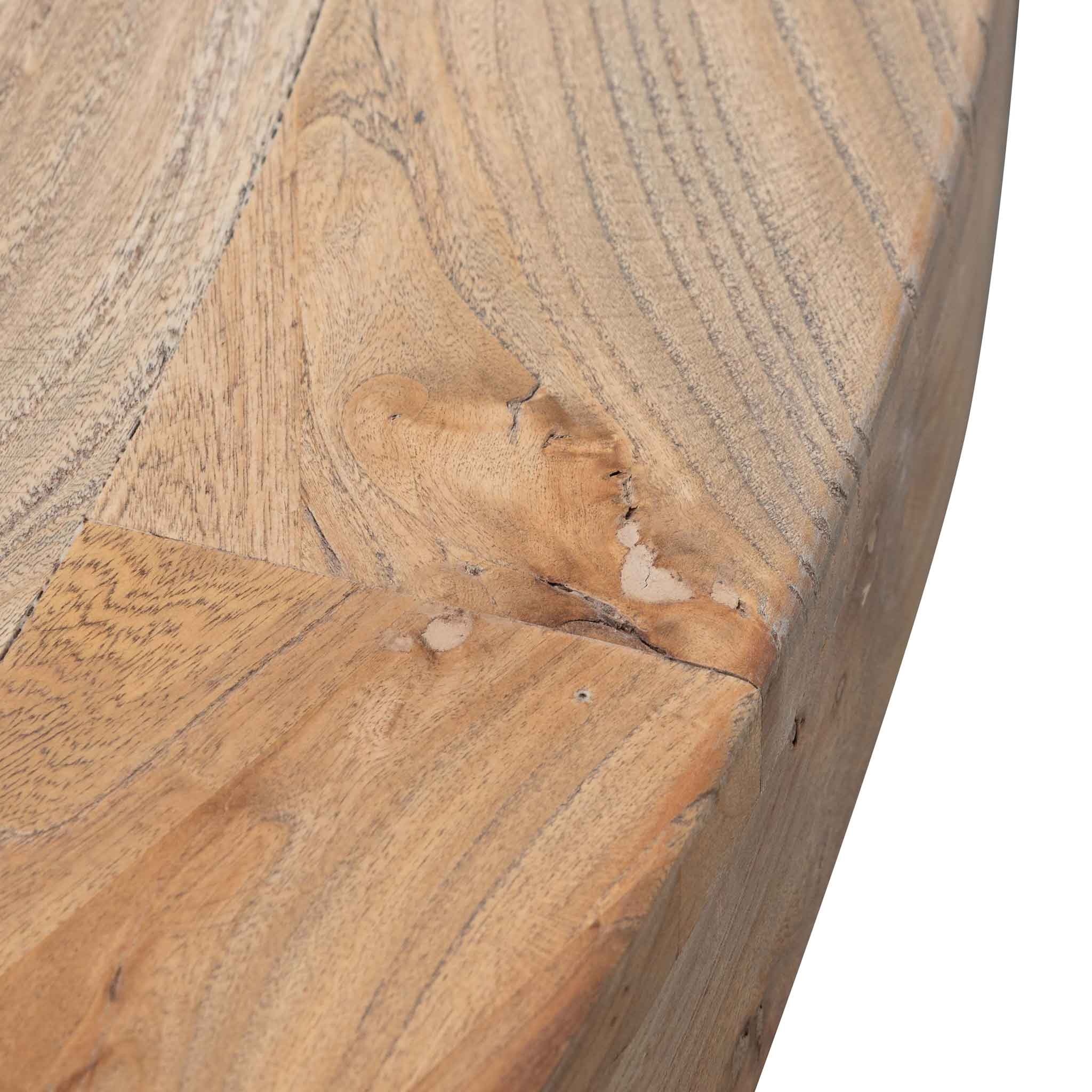 Lara Reclaimed 1.6m Round Dining Table - Natural Top and Natural Base - Dining Tables