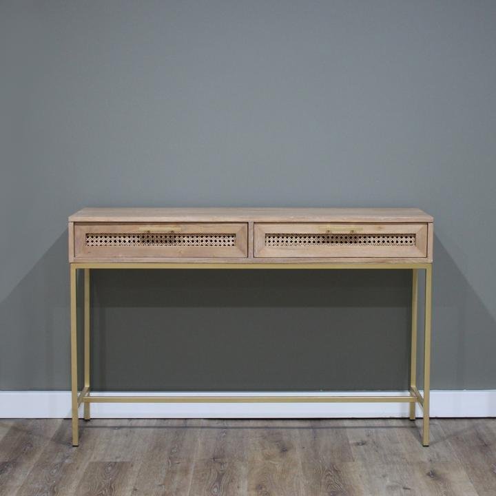 Leila Timber & Rattan Console - Natural - Console