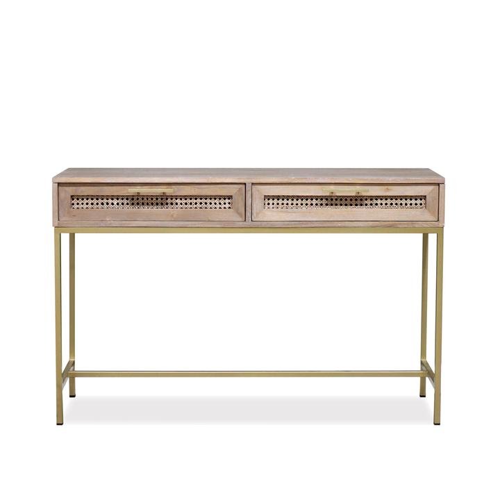 Leila Timber & Rattan Console - Natural - Console