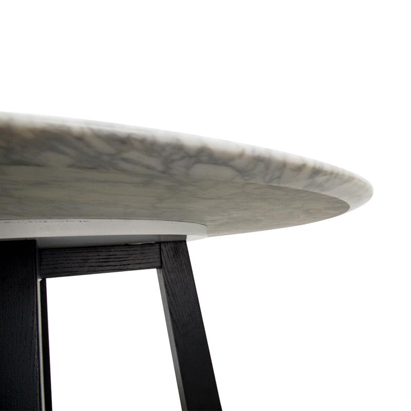 Leo 1.15m Round Marble Dining Table - Black Base - Dining Tables