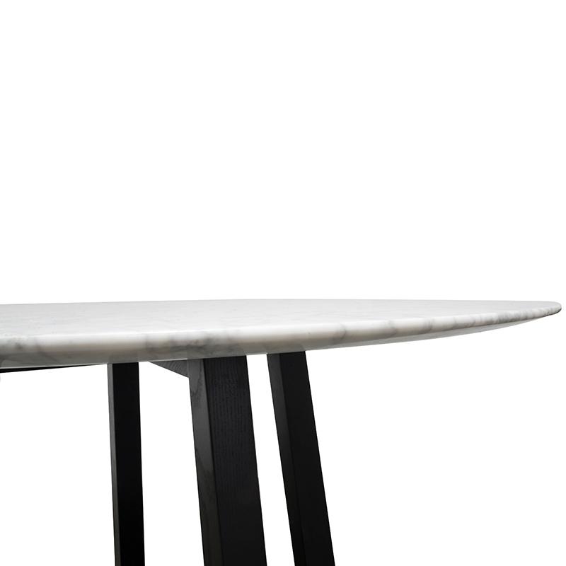 Leo 1.15m Round Marble Dining Table - Black Base - Dining Tables
