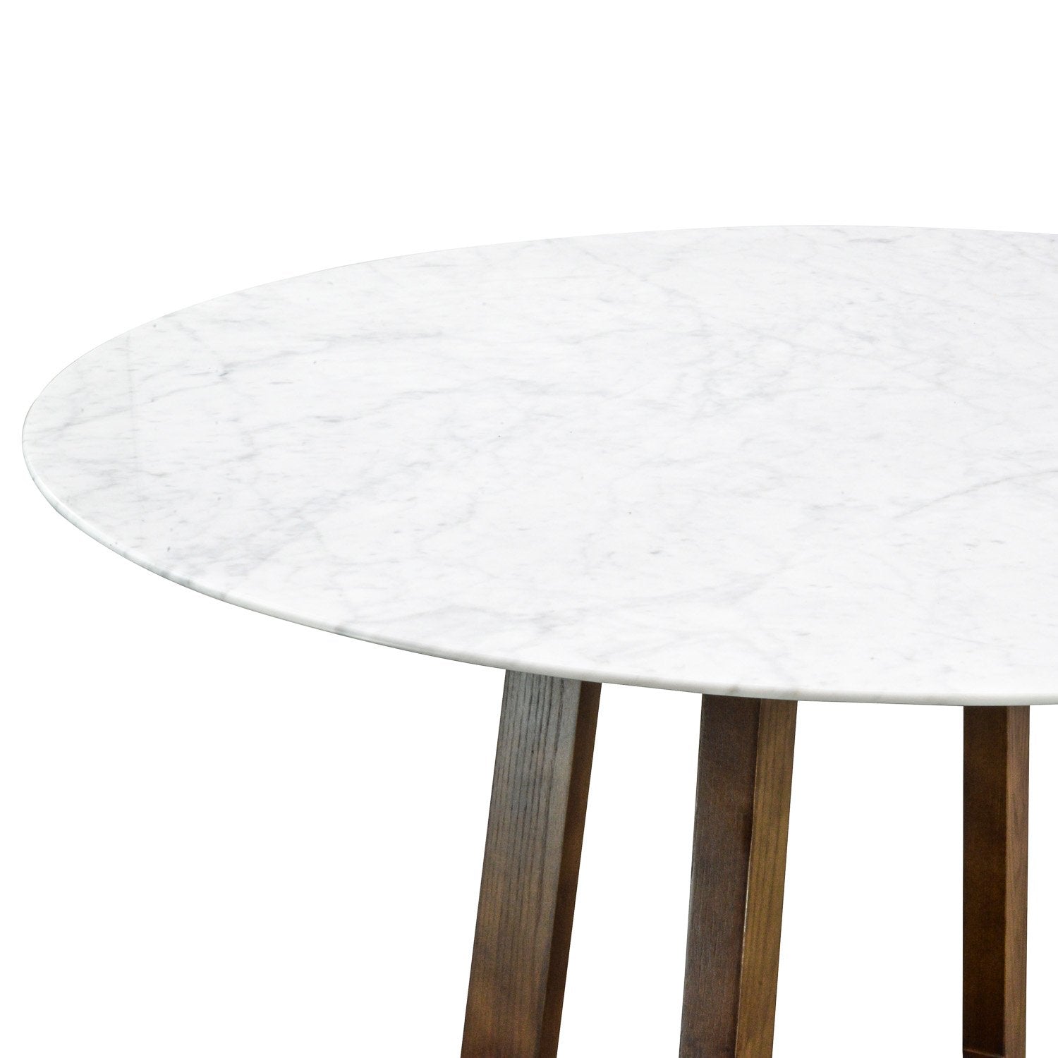 Leo 1.15m Round Marble Dining Table - Dark Brown Base - Dining Tables
