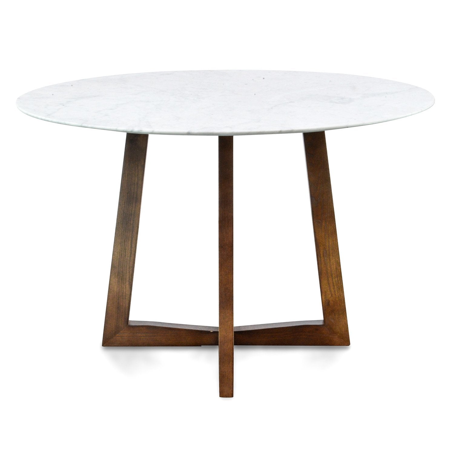 Leo 1.15m Round Marble Dining Table - Dark Brown Base - Dining Tables