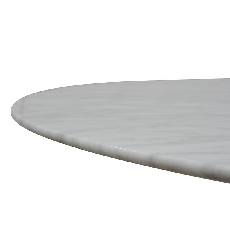 Leo 1.15m Round Marble Dining Table - Natural - Dining Tables