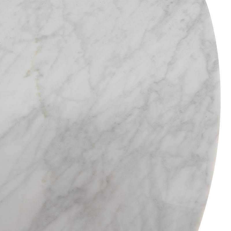 Leo 1.15m Round Marble Dining Table - Natural - Dining Tables