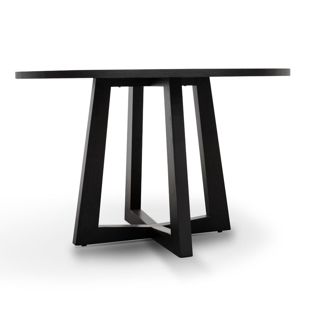 Leo 1.2m Round Wooden Dining Table - Black - Dining Tables