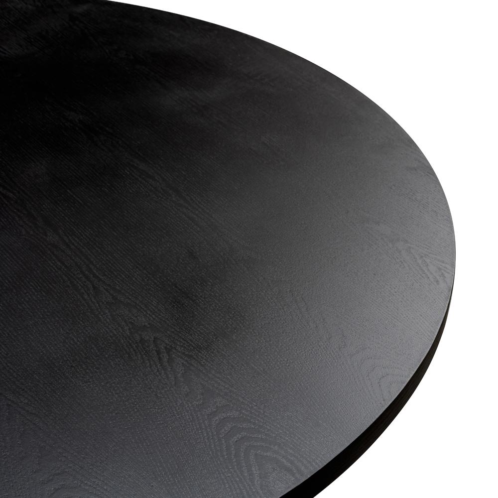 Leo 1.2m Round Wooden Dining Table - Black - Dining Tables