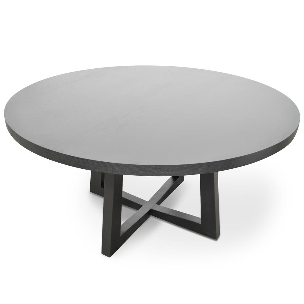 Leo 1.5m Round Wooden Dining Table - Black - Dining Tables