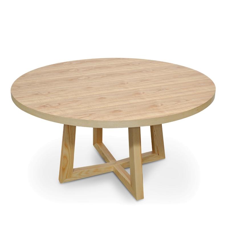 Leo 1.5m Round Wooden Dining Table - Natural - Dining Tables