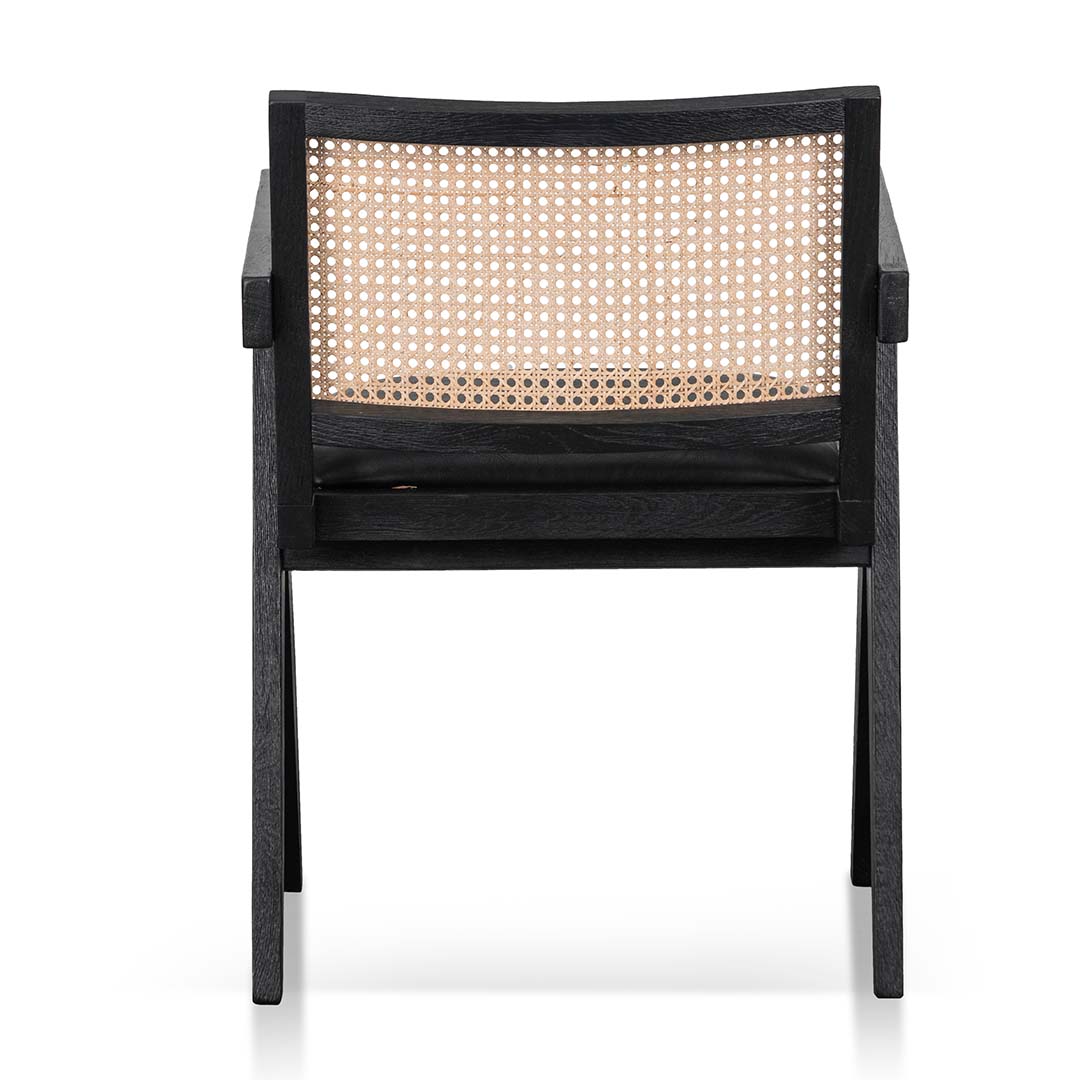 Leo Rattan Dining Chair - Black - Dining Chairs
