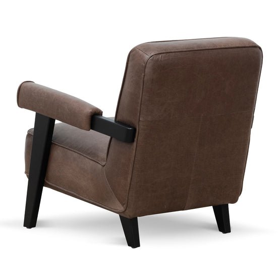 Liam Armchair - Dark Brown Leather - Armchairs