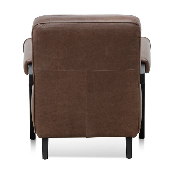Liam Armchair - Dark Brown Leather - Armchairs