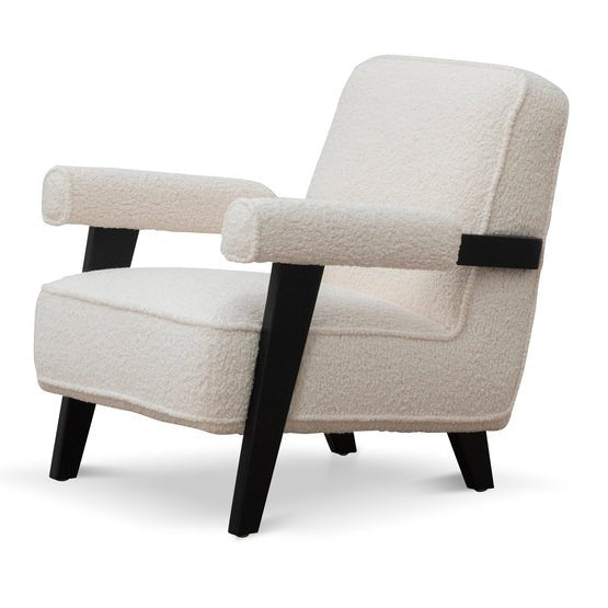 Liam Armchair - Ivory White Wool - Armchairs