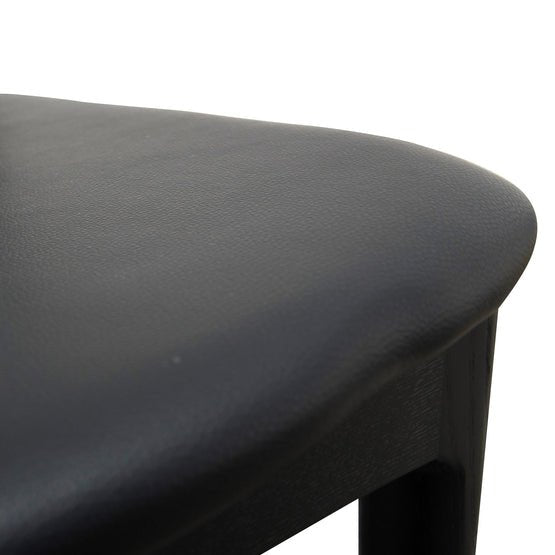 Liam Fabric Dining Chair - Full Black with Leather Seat - Dining Chairs