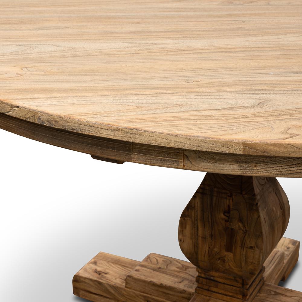 Liam Reclaimed 1.4m Round Dining Table - Rustic Natural - Dining Tables