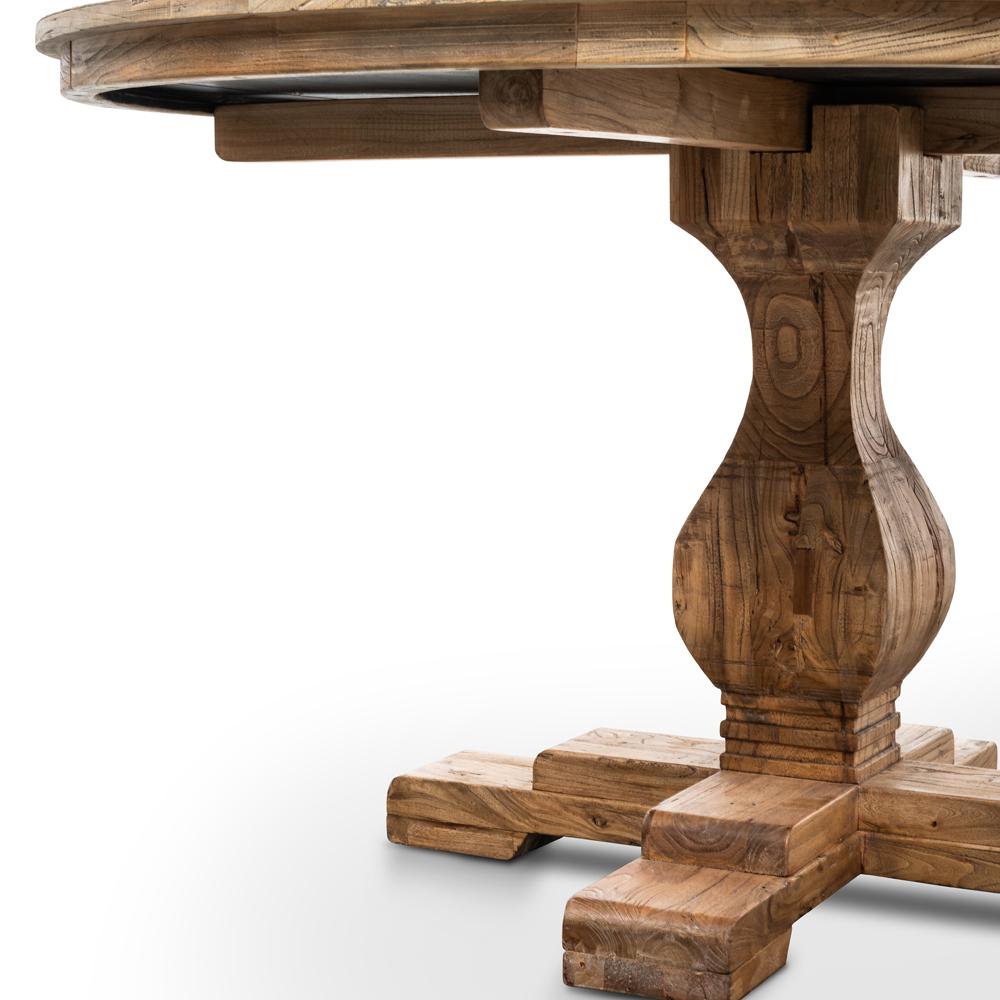 Liam Reclaimed 1.4m Round Dining Table - Rustic Natural - Dining Tables