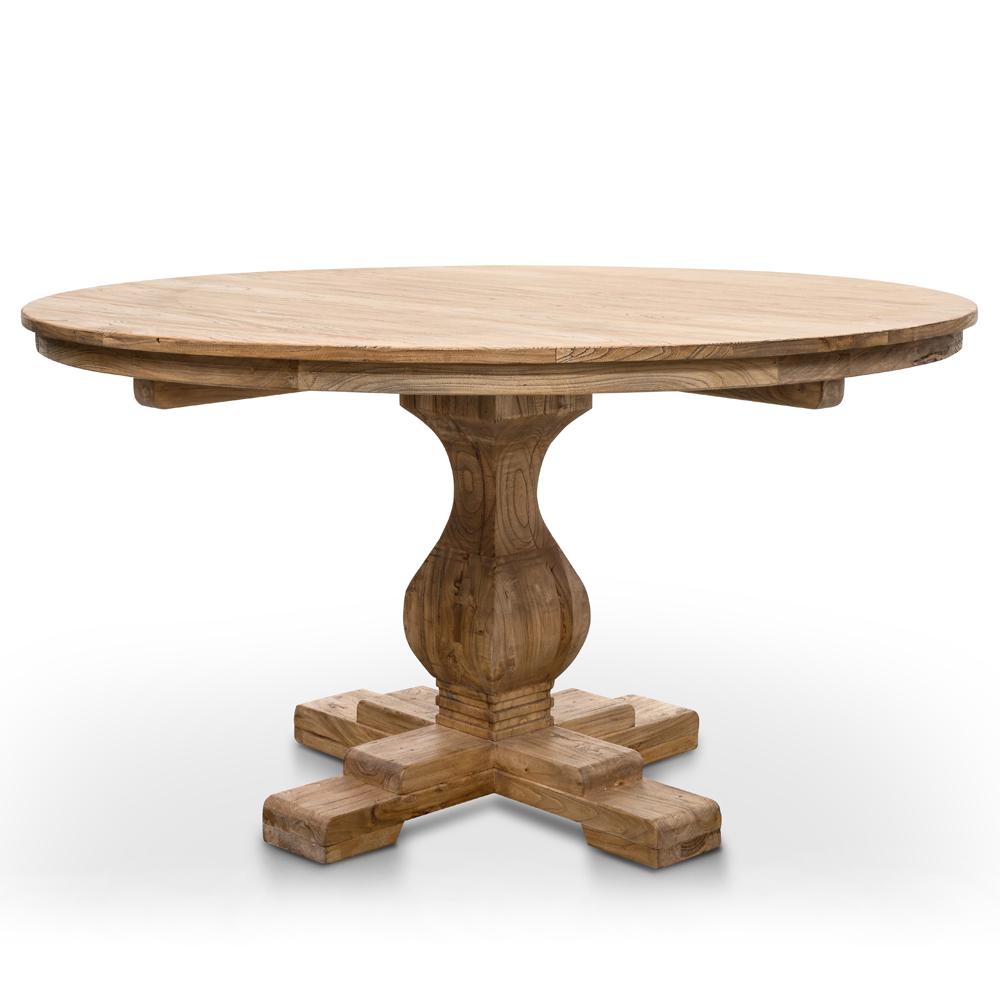 Liam Reclaimed 1.4m Round Dining Table - Rustic Natural - Dining Tables