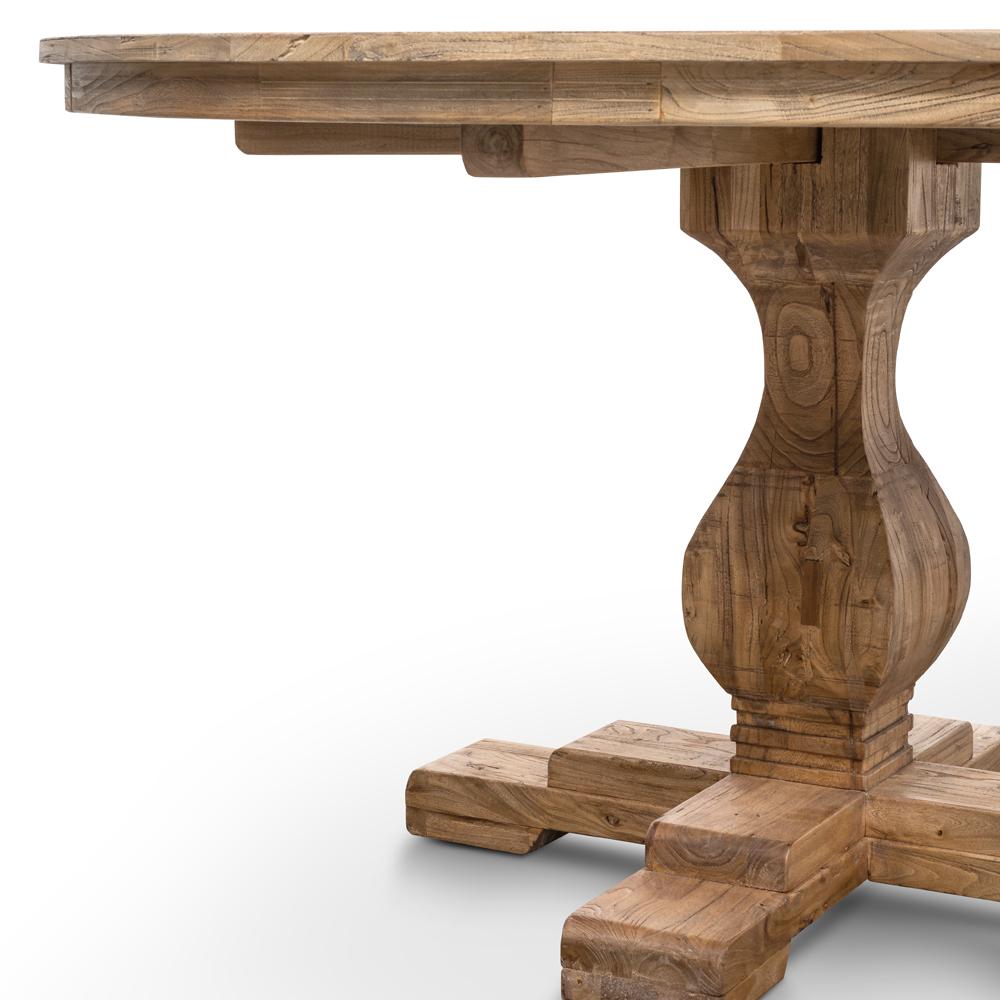 Liam Reclaimed 1.4m Round Dining Table - Rustic Natural - Dining Tables