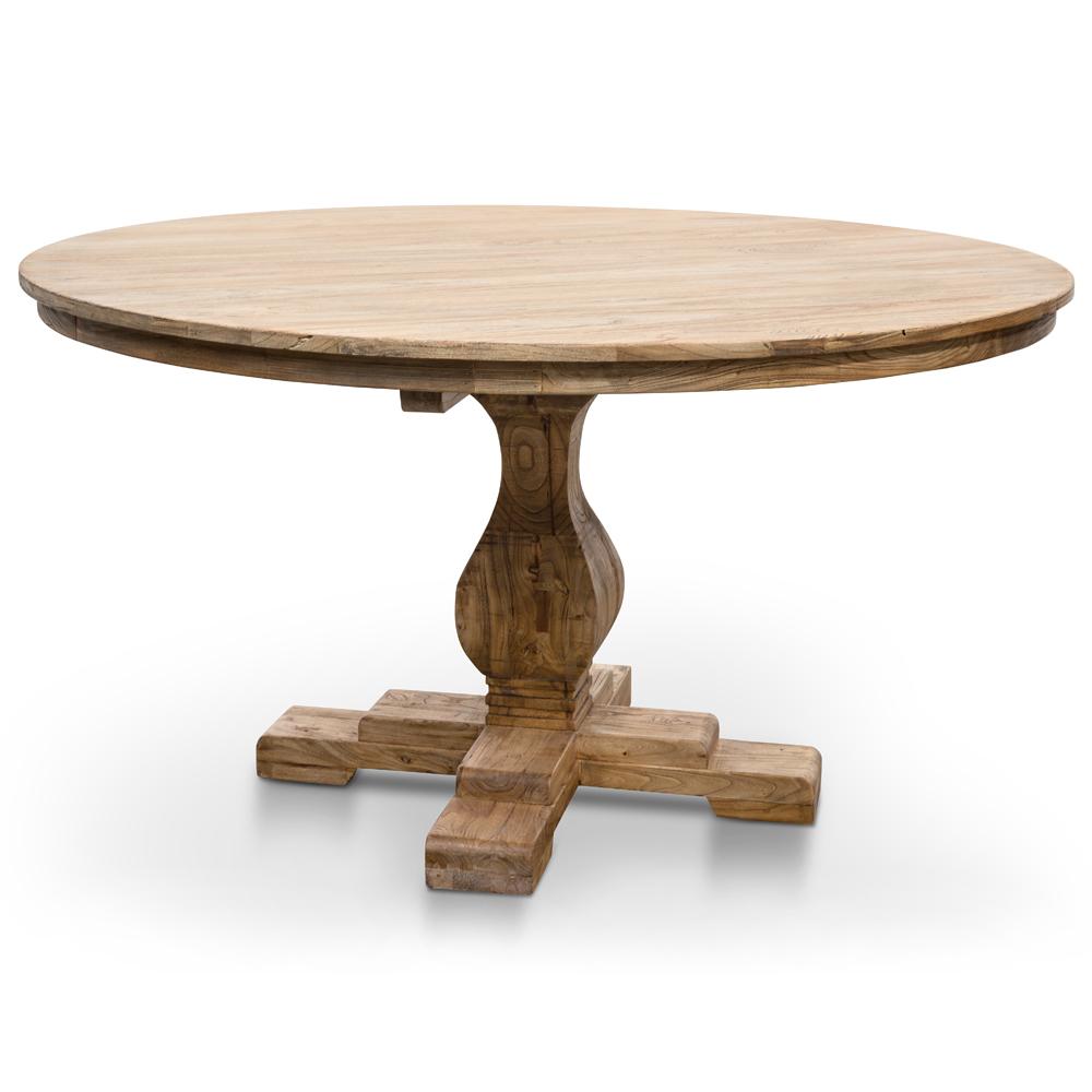 Liam Reclaimed 1.4m Round Dining Table - Rustic Natural - Dining Tables