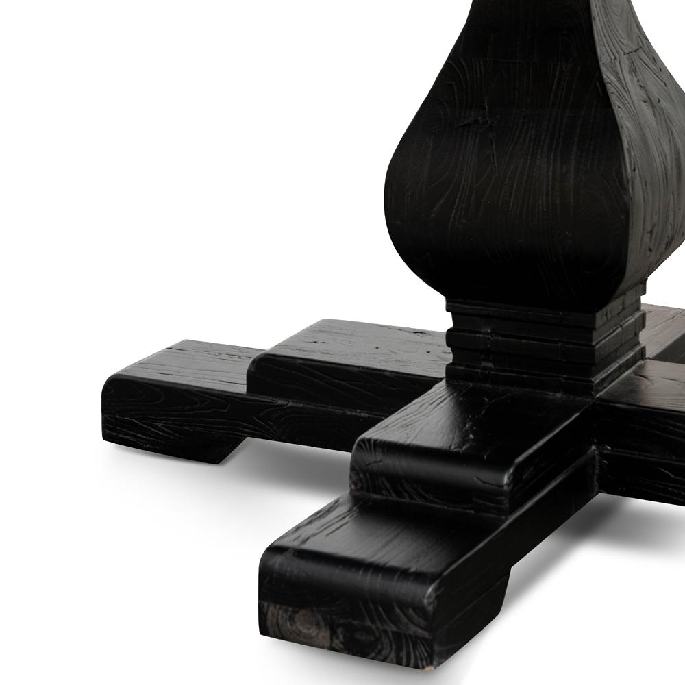 Liam Reclaimed Wood 1.4m Round Dining Table - Rustic Black - Dining Tables