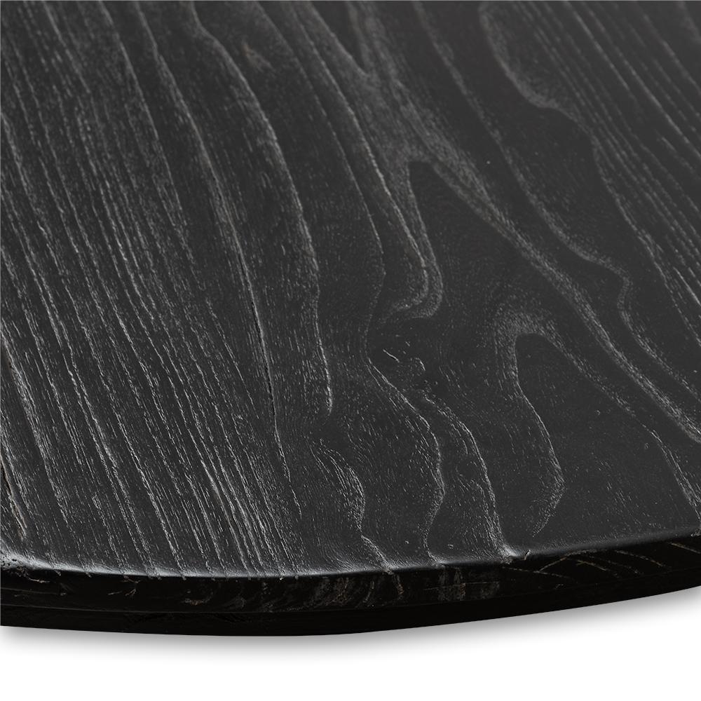 Liam Reclaimed Wood 1.4m Round Dining Table - Rustic Black - Dining Tables