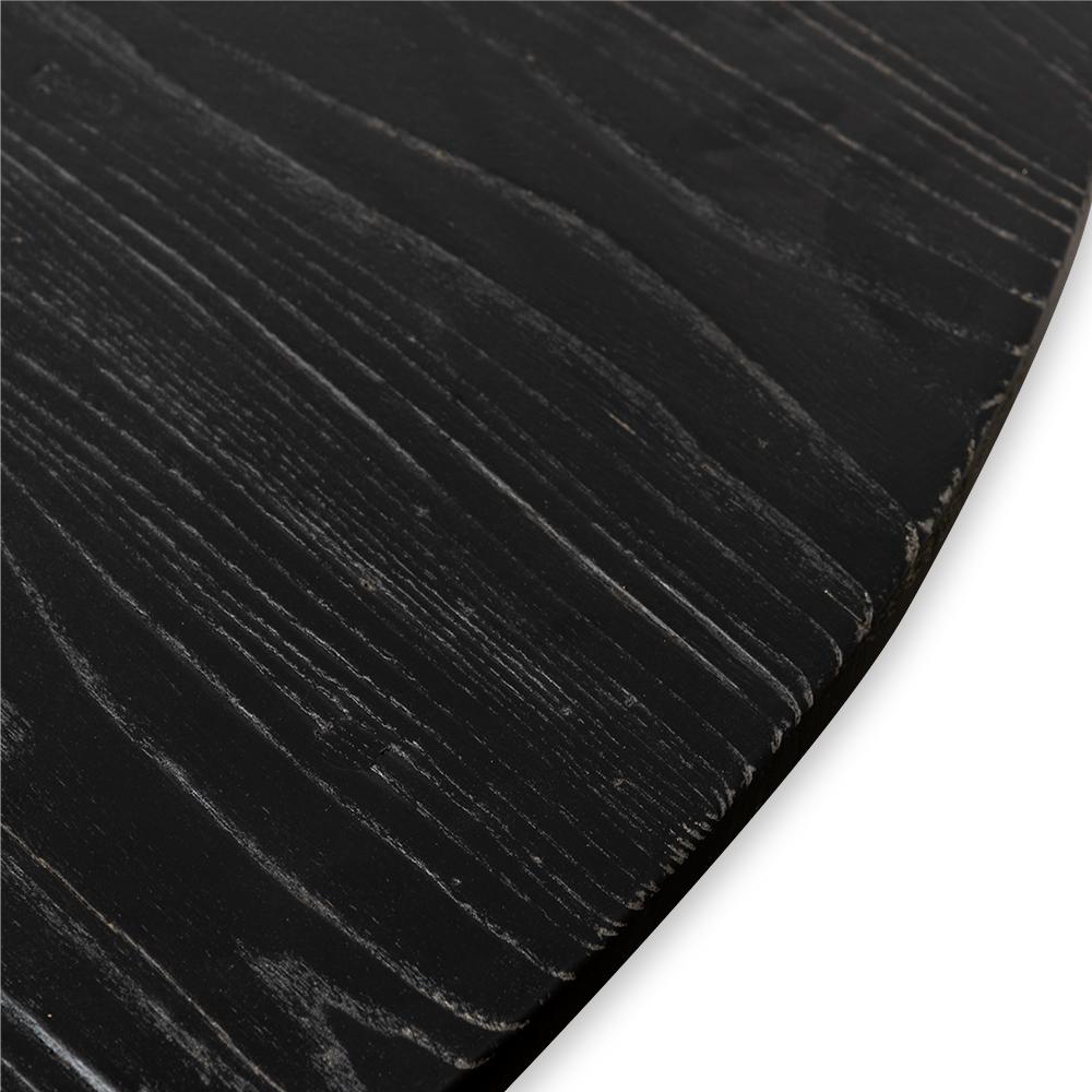 Liam Reclaimed Wood 1.4m Round Dining Table - Rustic Black - Dining Tables