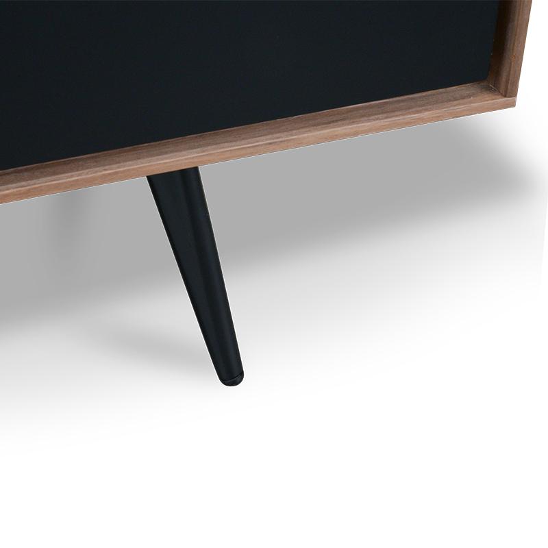 Liam Wooden TV Stand With Black Matte Drawers - Walnut - TV Units