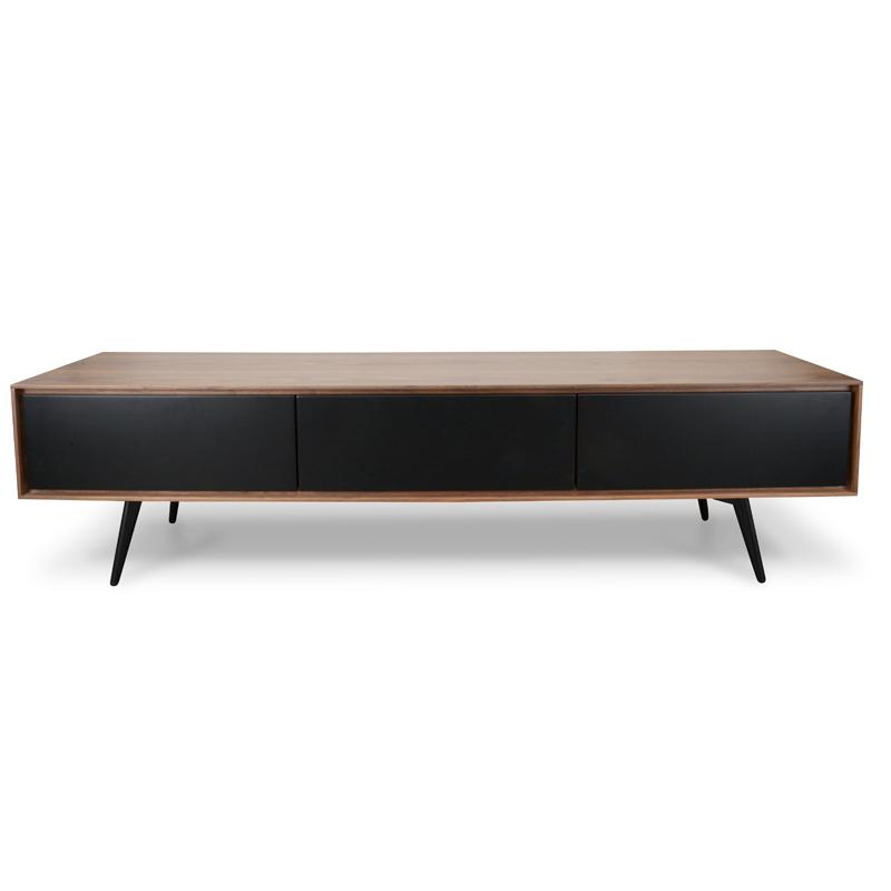 Liam Wooden TV Stand With Black Matte Drawers - Walnut - TV Units