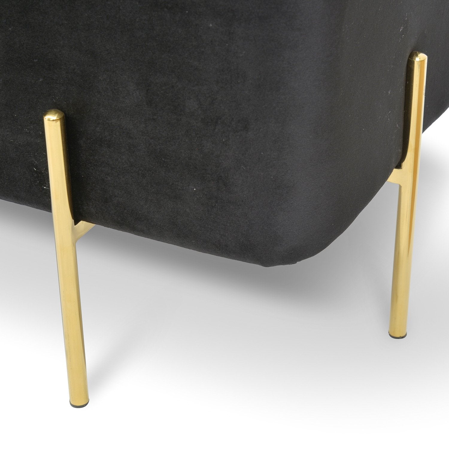 Lila Ottoman - Black Velvet Seat - Ottomans