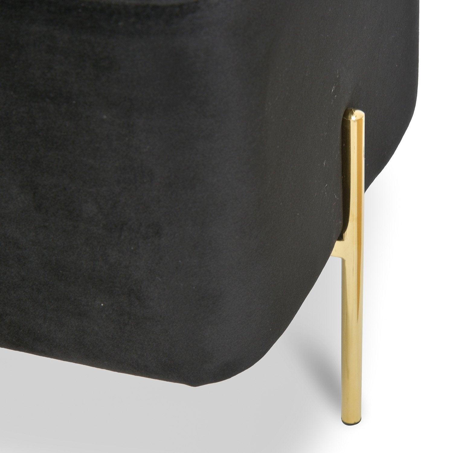Lila Ottoman - Black Velvet Seat - Ottomans